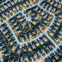 aerial view of housing